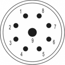  Вставки  М23   сигнальные 9-полюсные  (8+1) Вывод по часовой стрелке  7.003.9811.02